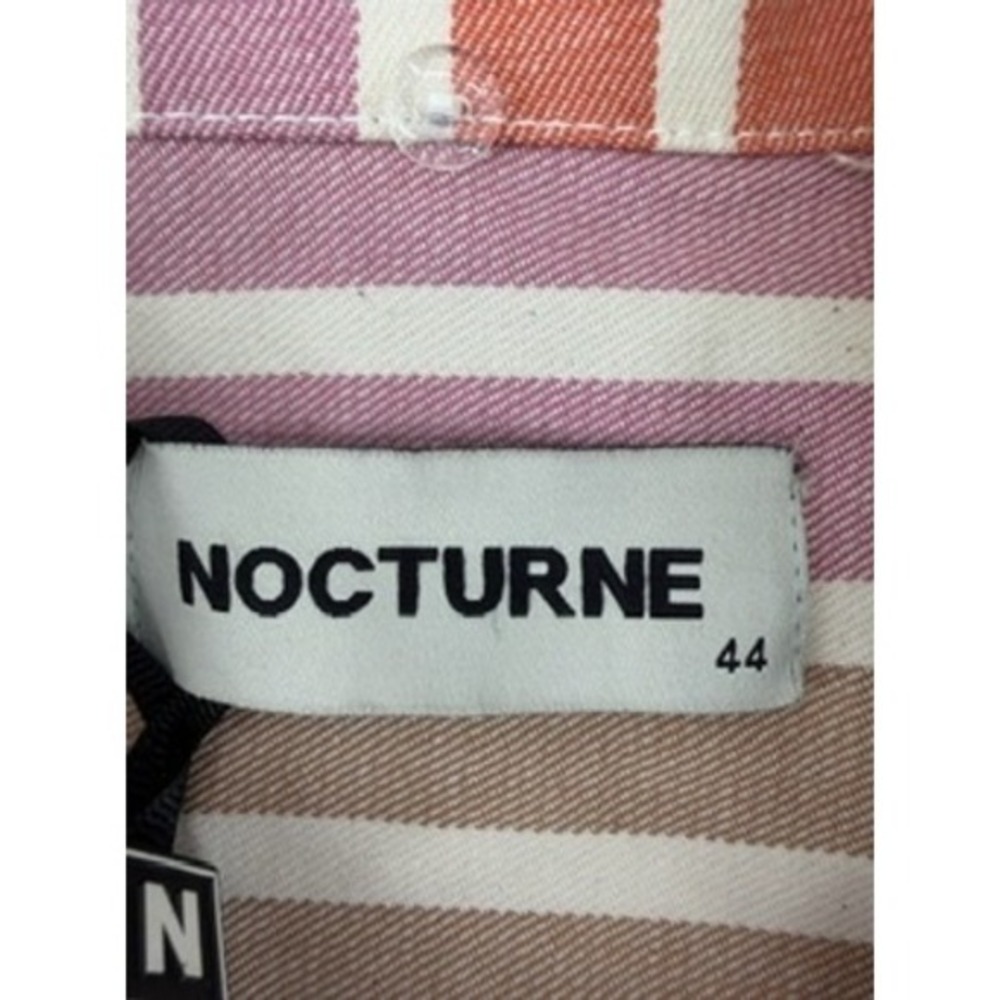 Nocturne Striped Jacket Multi Color Button Front Detachable Fur Collar 2XL‎ NEW - Picture 6 of 9